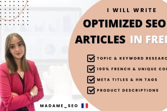 write optimized SEO content and articles in french