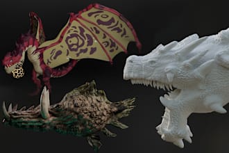 3d model the best monster and creatures high quality lowpoly or printing