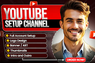 create and setup youtube channel, logo, banner and channel creation