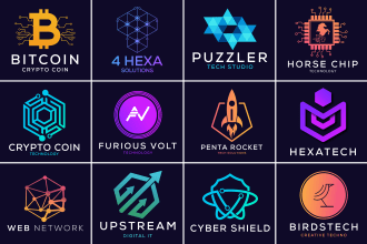 design modern minimalist startup tech crypto technology app icon security logo