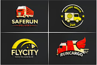 design logistic logo for transport truck delivery