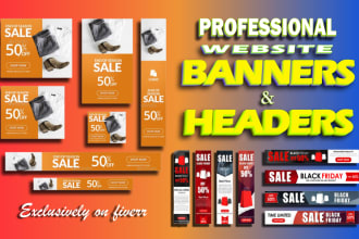 design stylish website banners, web banner ads, website header or slider