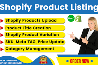 do professional shopify product listing data entry manually