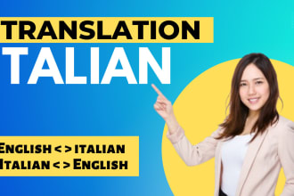 translation italian,english to italian or italian to english