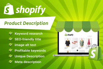 be your shopify product description writer with SEO titles and tags
