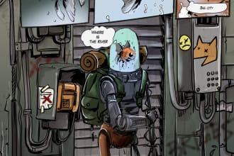 create a comic page based on your script
