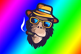 make a high quality animal gorilla smoke mascot  logo for you with new concept