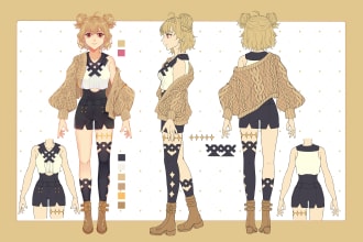 draw a reference sheet of your character