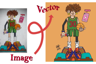 convert your handmade sketch, logo into digital vector form