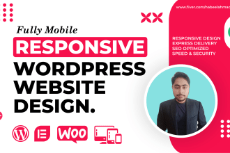 develop modern web design, responsive wordpress website design