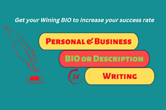 write personal or business bio, profile description
