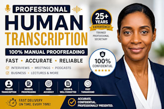 transcribe audio or video with manual proofreading