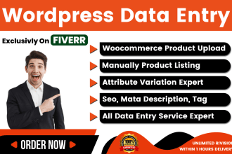 do wordpress data entry and woocommerce product listing