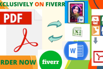 do PDF conversion to excel or word or csv or image to pdf