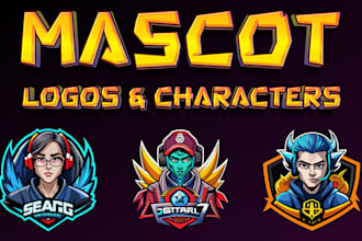 create 2d character design, cartoon caricature, and stream logo