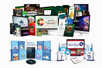 design 2d, 3d ecover bundle online course cover digital product mockup