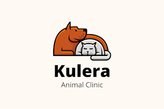 draw cute cartoon pet, pet shop, dog, cat or animal mascot logo design
