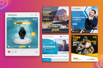 design beautiful instagram post facebook post and banner ads