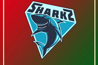 create an fishing shark mascot logo for you in one day