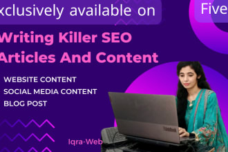 do SEO article writing, blog posts social media content