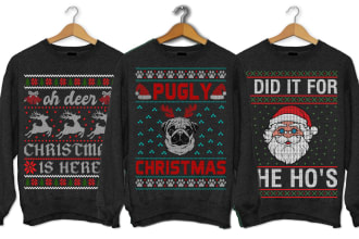 do ugly christmas sweater and shirt design