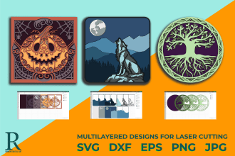 make custom multilayered svg, dxf designs for laser cutting
