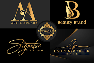 design luxury signature skin care beauty salon logo for you