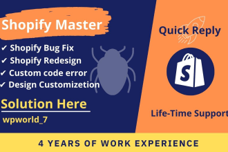 do shopify bug fix custom coding theme customization