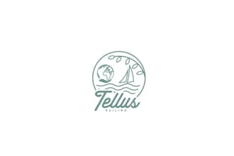 design amazing minimal dynamic tellus sailing logo for you