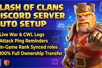 create and configure a professional clash of clans discord server with bots