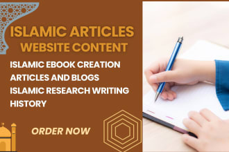 write islamic ebooks, stories, articles and blog posts for you