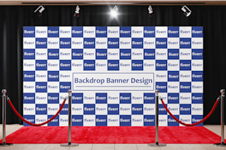 design a clean backdrop, step and repeat banner, trade show, and street signs