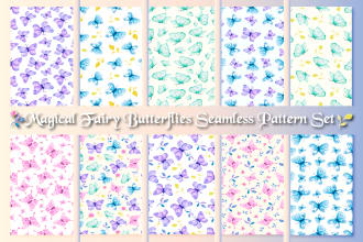 create unique hand drawn watercolor seamless patterns