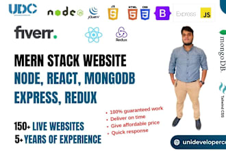 build mern stack websites with nodejs react mongodb express