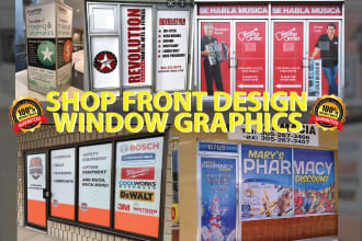 design creative shop front design and window graphics