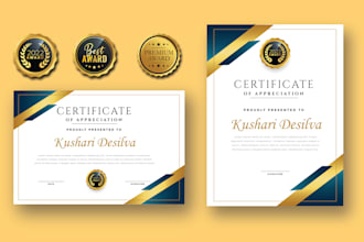 create a professional, modern certificate design