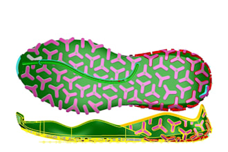 create 2d and 3d modeling of outsole design all concept