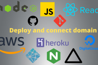 deploy reactjs, nodsjs web app on AWS, digital ocean, vps