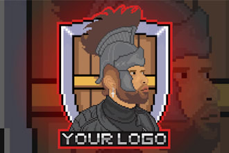 create pixel art logo, esport, twitch, youtube, gaming or mascot from your photo