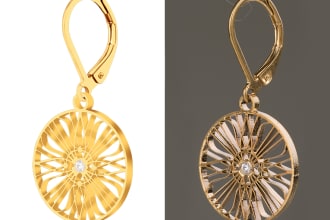 jewellery retouching and high glossy polished finish in photoshop
