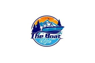 illustrate a creative ship and boat logo