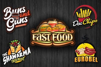 design a catchy eye pizza, burger, chef, bbq, food, and restaurant logo