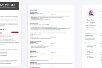 write ats optimized resumes, professional and  modern