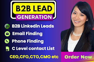 do b2b linkedin lead generation and c level contact list building