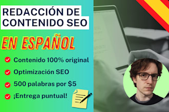 write unique and SEO optimized content for blog or website in spanish