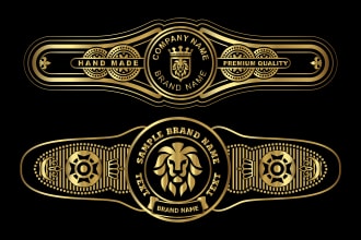 design a premium cigar brand logo label and bands with 24h delivery