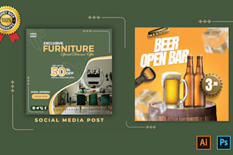 design urgent canva social media kit, ads, flyer, poster  and marketing material