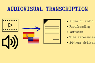 transcribe audiovisual material in english or spanish