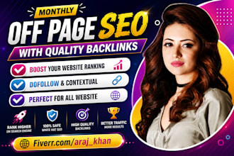 do monthly onpage and offpage SEO service for guaranteed rank your website
