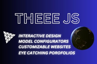 develop interactive three js website or product configurator